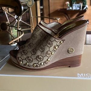 Michael Michael Kors leather monogram mule